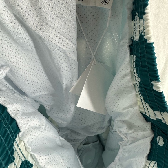 SC Sovereign SVRN Code Retro Teal Green Floral Print Swim Trunks Mens Size M - Picture 9 of 11